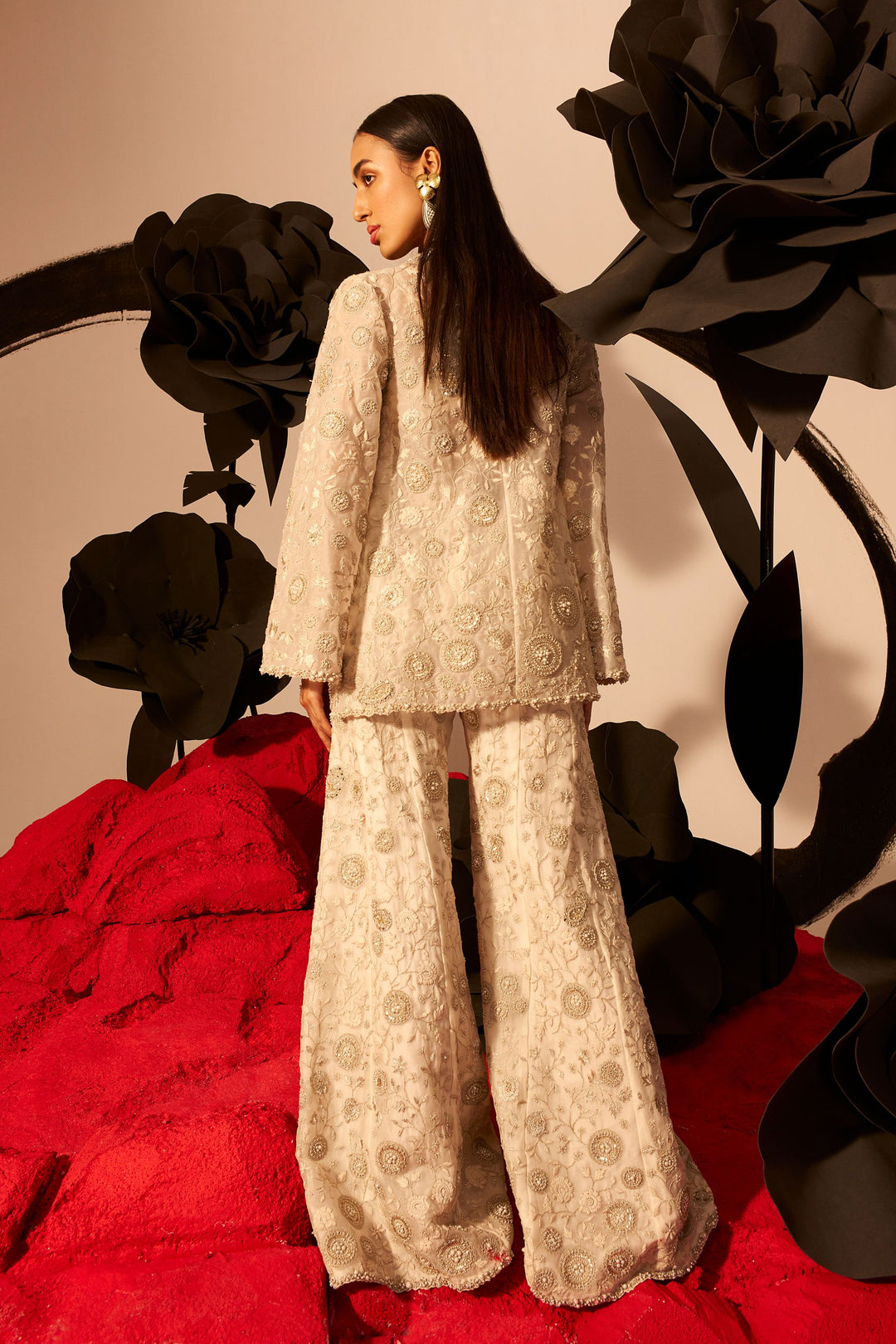 Ivory Embroidered Jacket & Pants