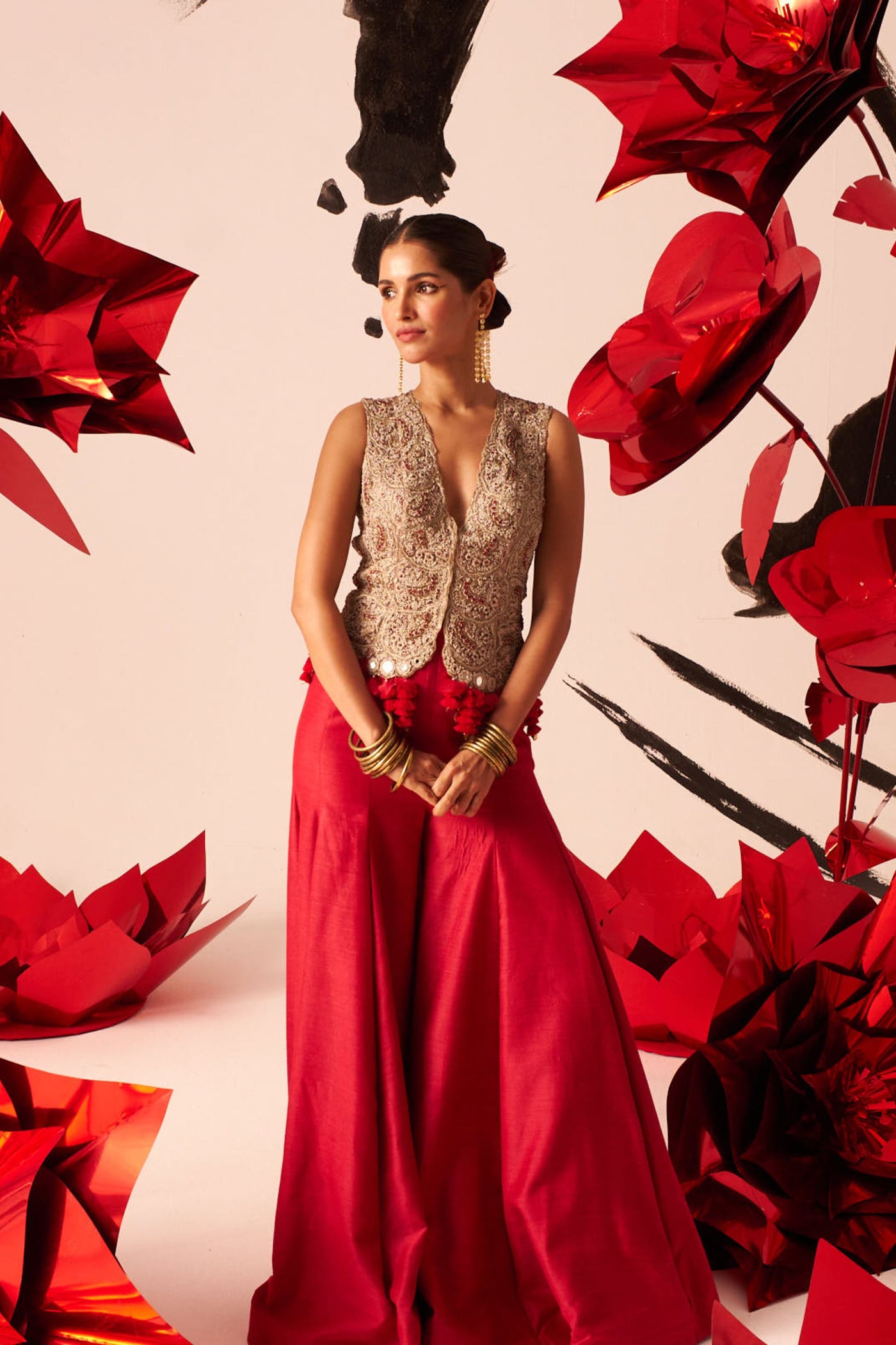 Embroidered Jacket & Kalidar Sharara Set