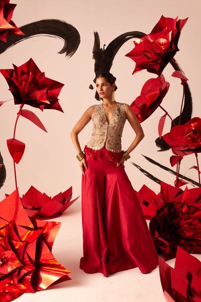 Embroidered Jacket & Kalidar Sharara Set