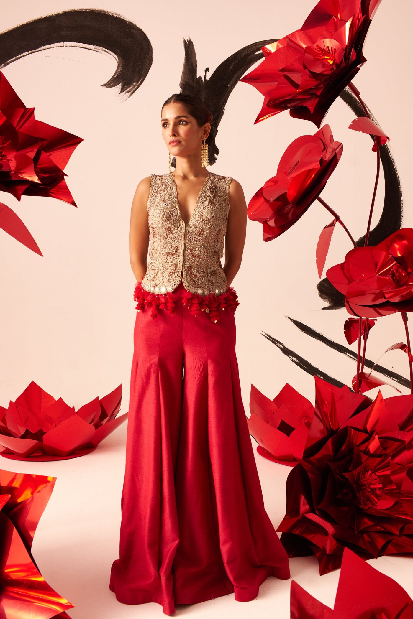 Embroidered Jacket & Kalidar Sharara Set