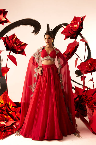 Red Bustier & Skirt Set