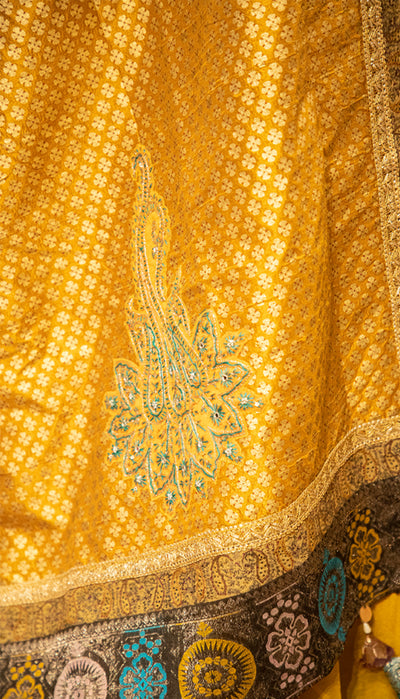 Haldi Mogra Print Odhni
