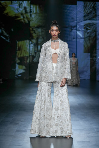 Ivory Embroidered Jacket & Pants