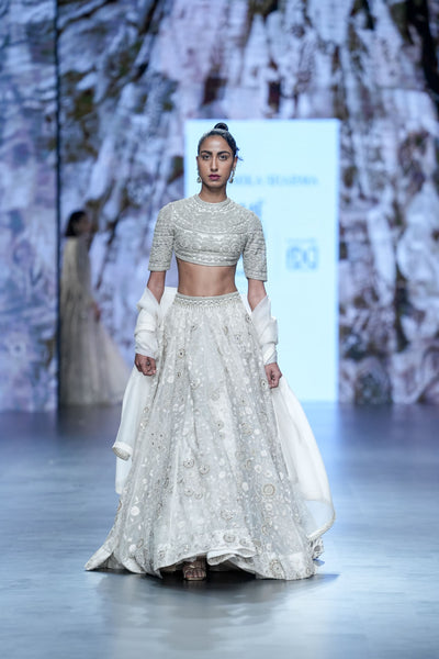 Ivory Embroidered Lehenga