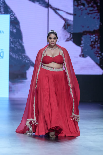 Red Bustier & Sharara Set