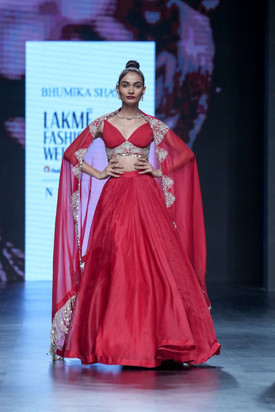 Red Bustier & Skirt Set