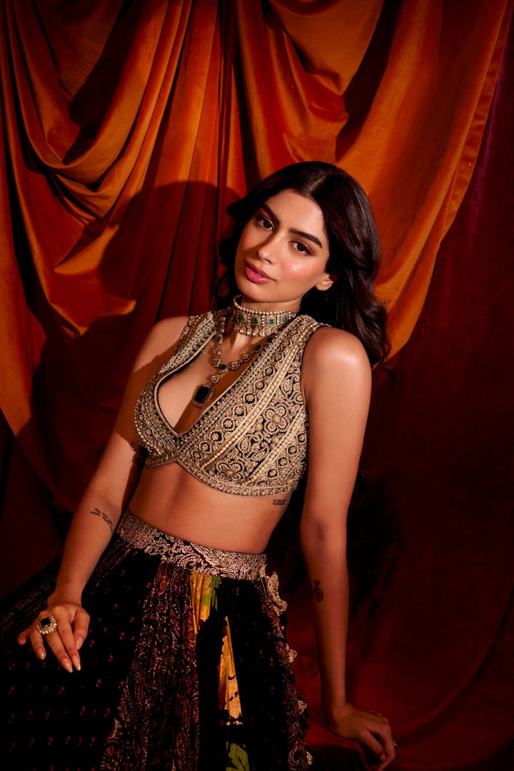 Black Multihues lehenga set