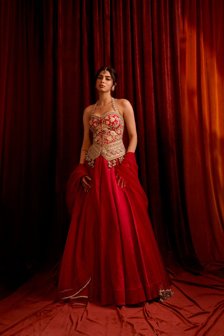 Khushi Red Lehenga