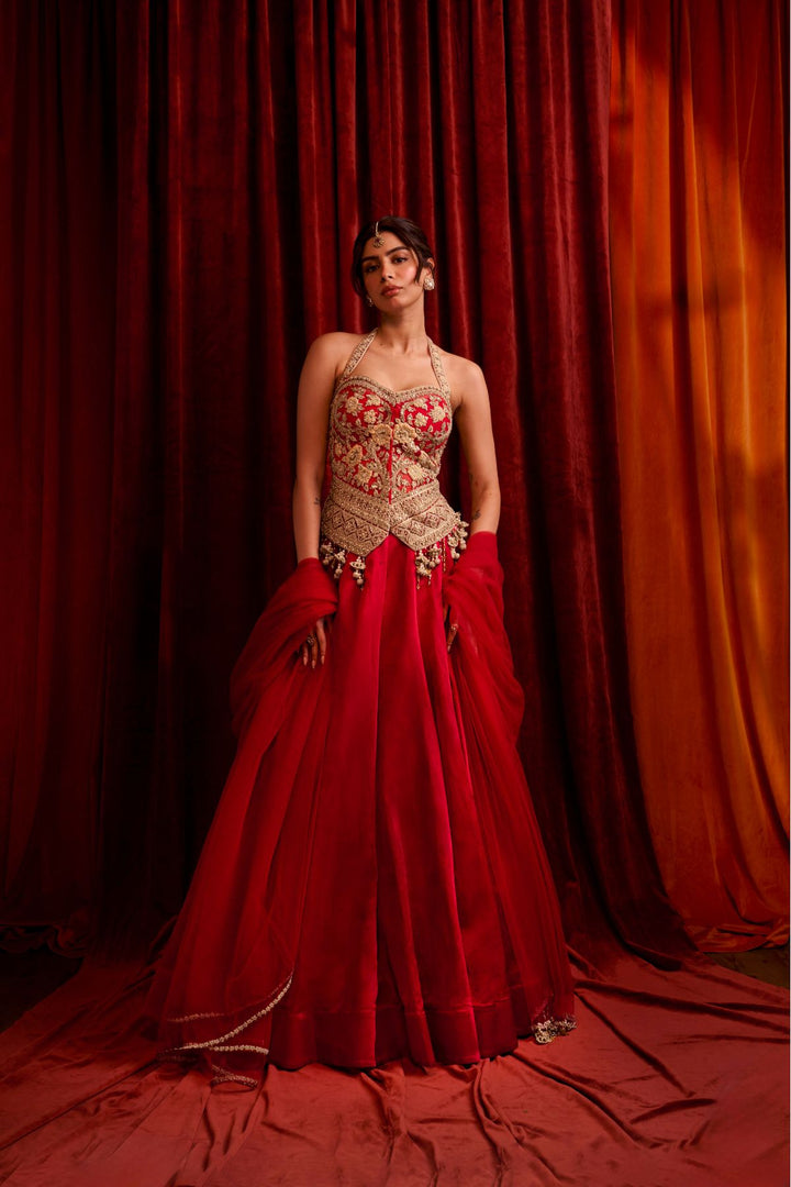 Khushi Red Lehenga