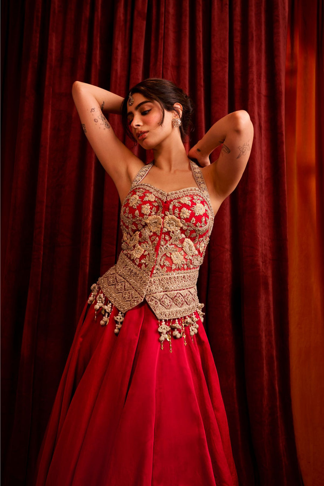 Khushi Red Lehenga