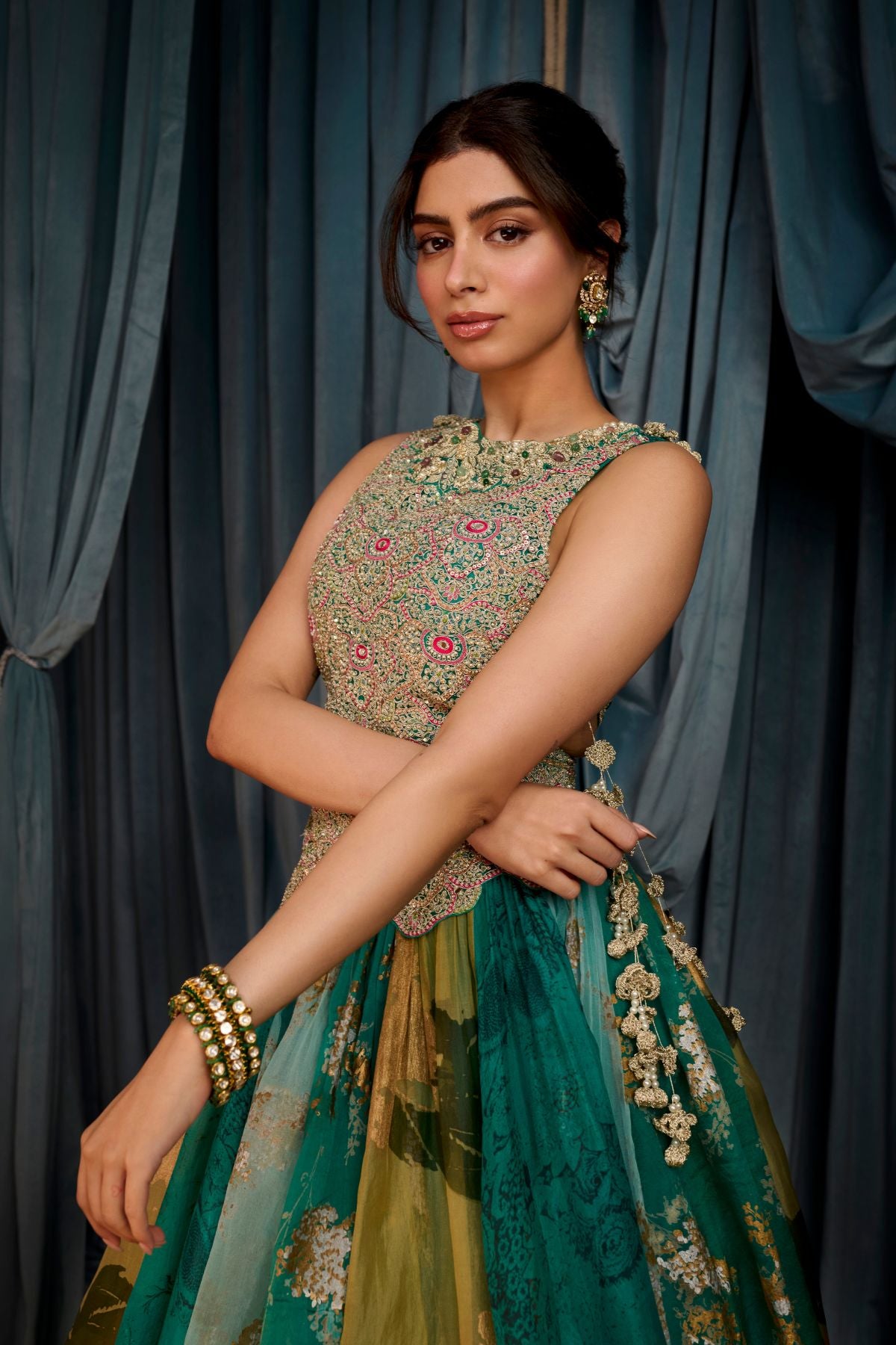 Humika Df Khushi Teal Green Anarkali – Bhumika Sharma