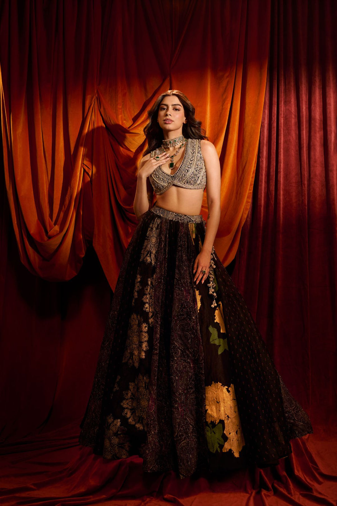 Black Multihues lehenga set