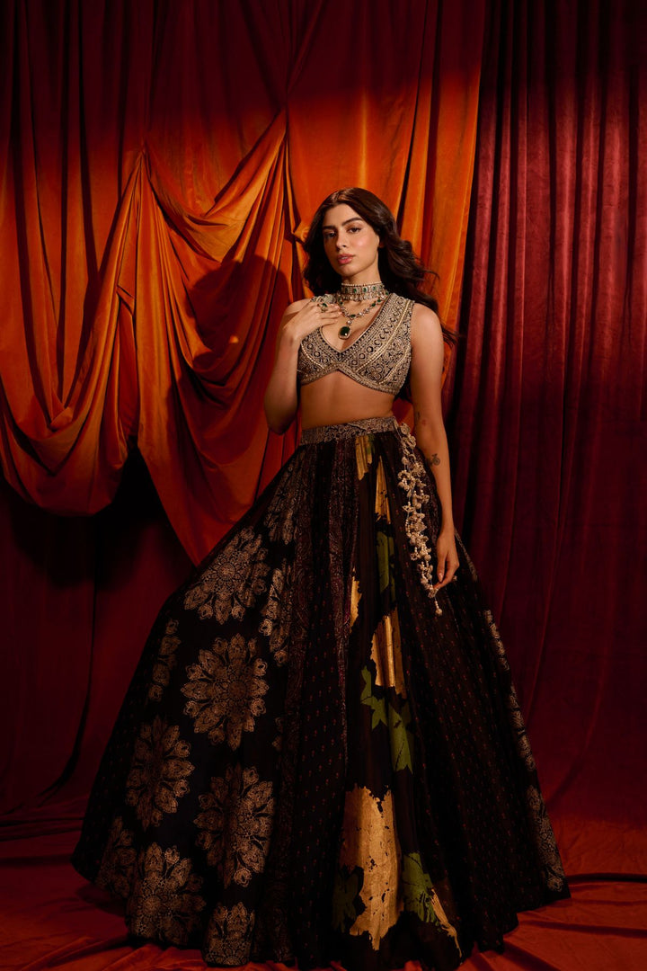 Black Multihues lehenga set