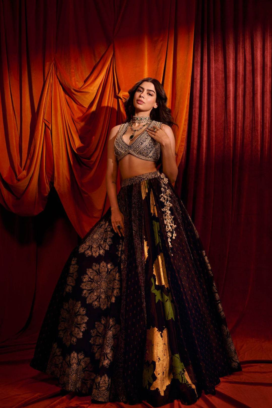 Black Multihues lehenga set