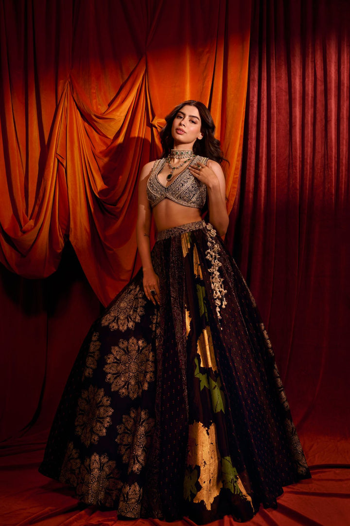 Black Multihues lehenga set