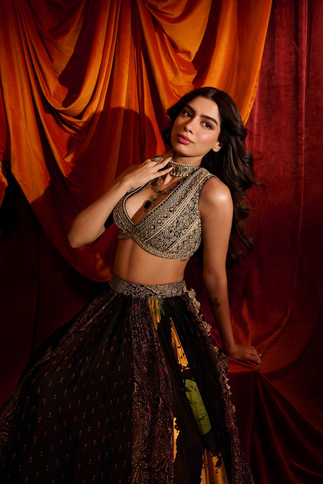 Black Multihues lehenga set