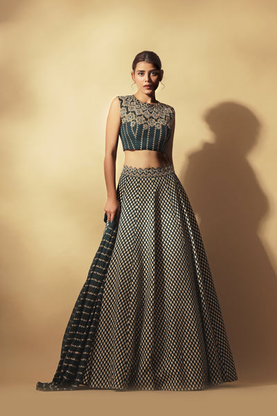 Teal Green Lehenga Set