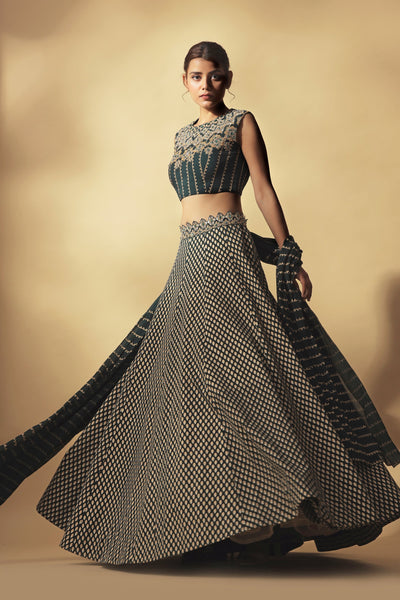 Teal Green Lehenga Set