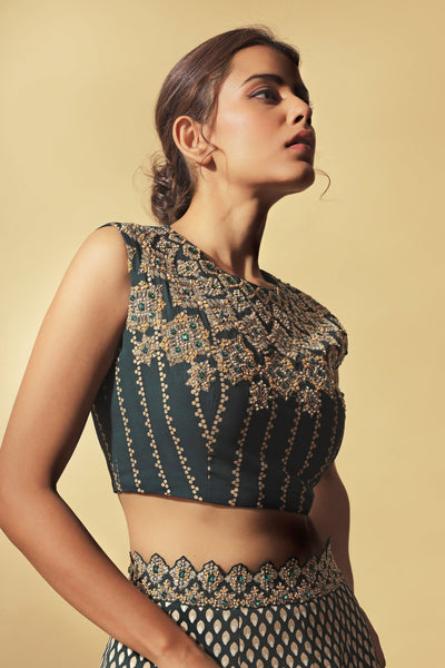 Teal Green Lehenga Set