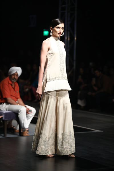 An Embellished Fringe Kurta With Embroidered Garara Pants - BHUMIKA SHARMA