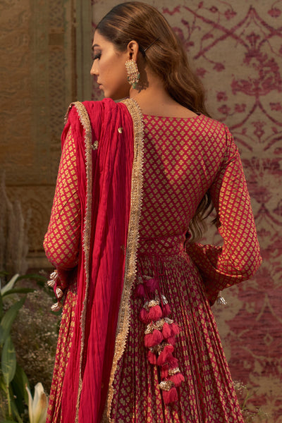 Rani Pink Anarkali with Statement Gota Work Belt