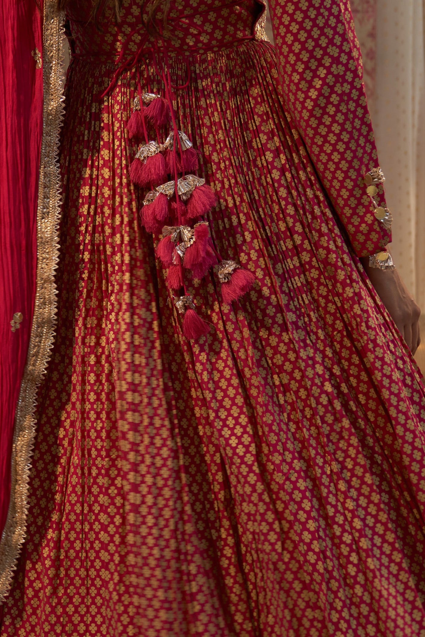 Rani Pink Anarkali with Statement Gota Work Belt