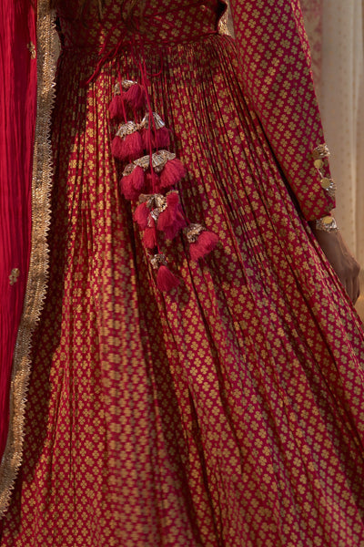 Rani Pink Anarkali with Statement Gota Work Belt