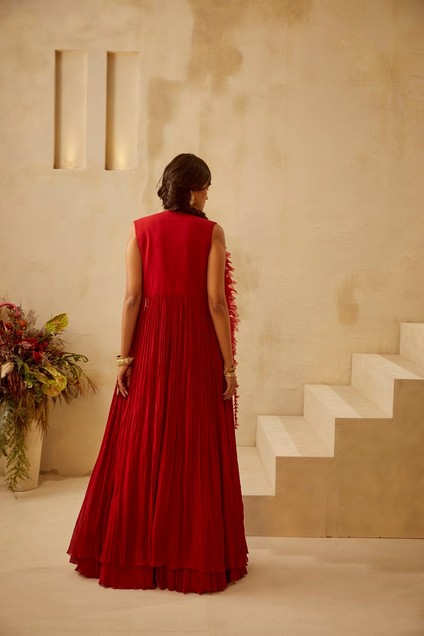 Red Heart Cape Set
