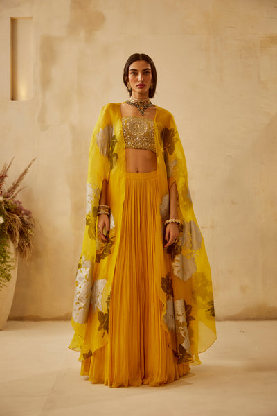 Yellow Dahlia Cape Set