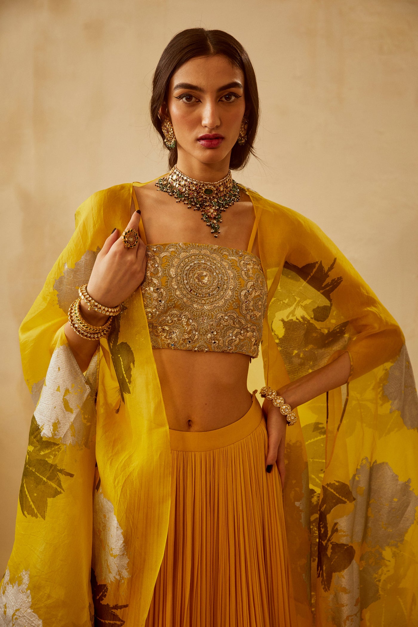 Yellow Dahlia Cape Set