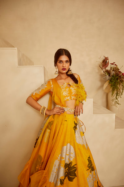 Haldi Dahlia Lehenga