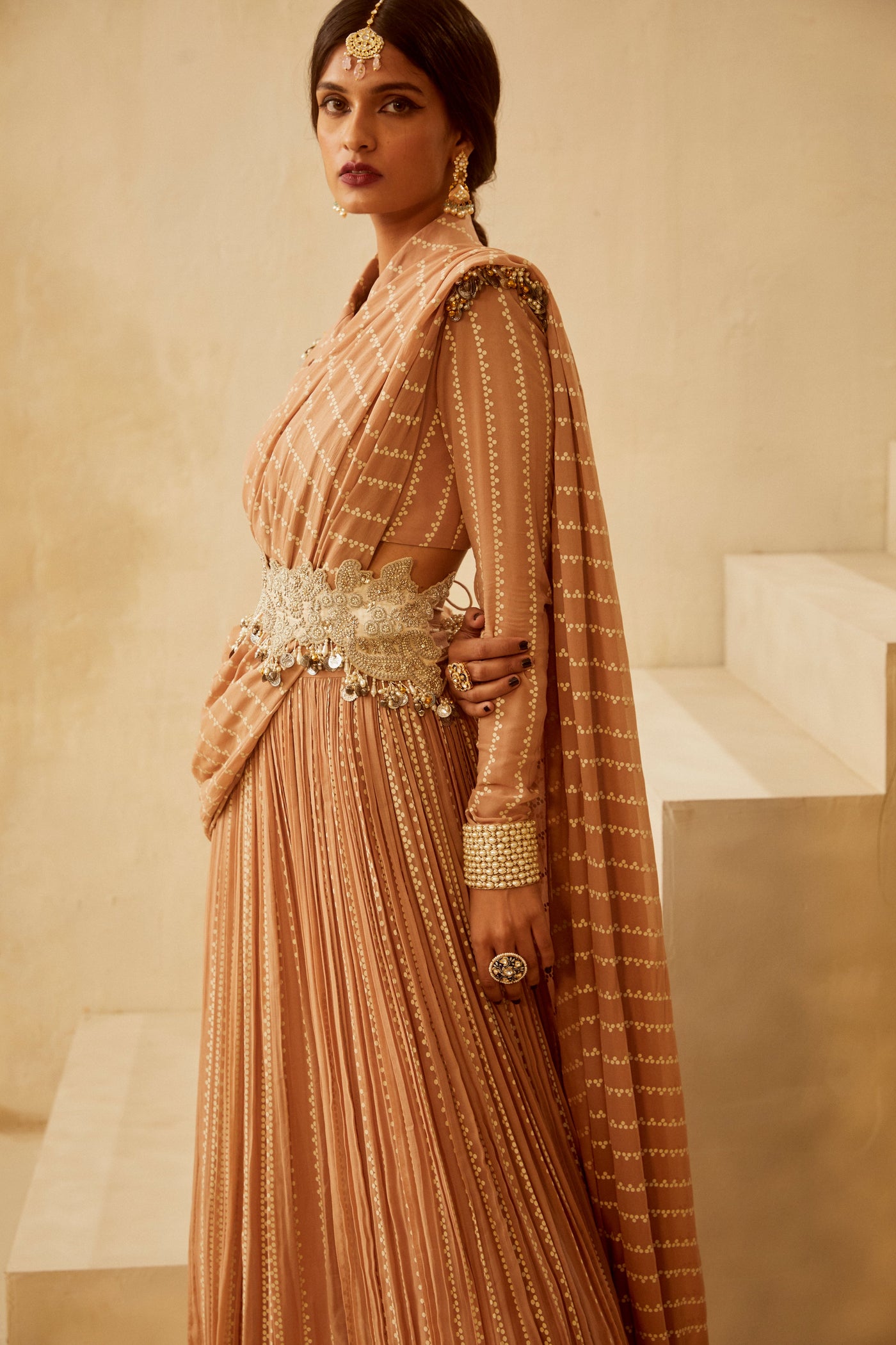 Nude Nukta Pallazo Saree