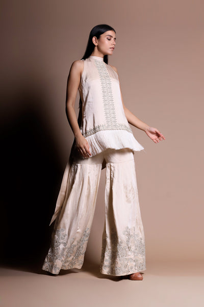 An Embellished Fringe Kurta With Embroidered Garara Pants - BHUMIKA SHARMA