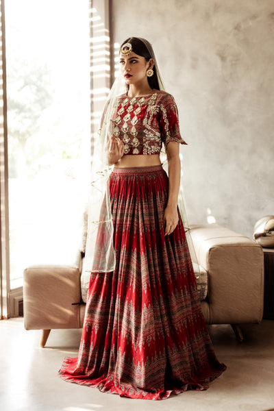 Geometrical Printed Lehenga Set - BHUMIKA SHARMA