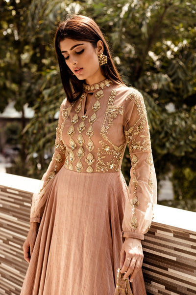 Gold Leaf Motif Anarkali Set - BHUMIKA SHARMA