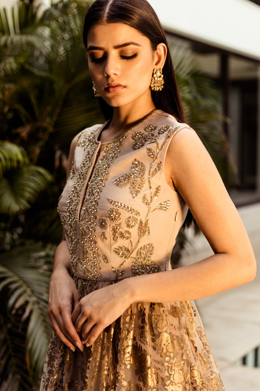 Gold Foil Print Garara Set - BHUMIKA SHARMA