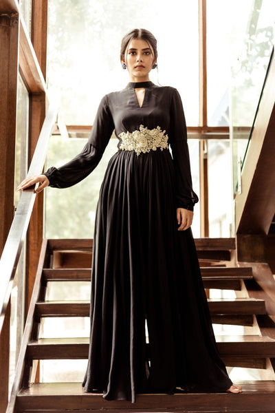 Black Choker Neck Jumpsuit - BHUMIKA SHARMA