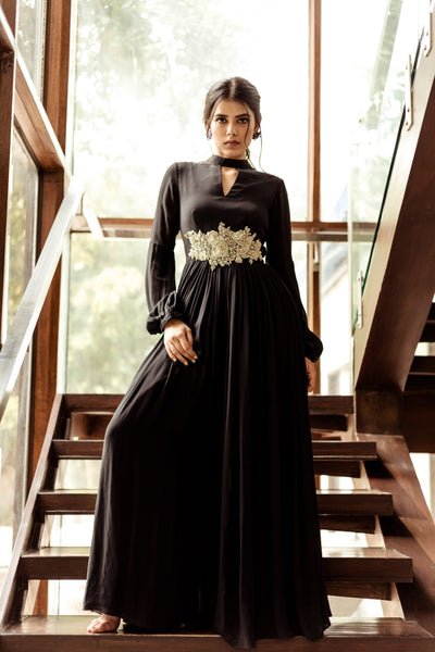 Black Choker Neck Jumpsuit - BHUMIKA SHARMA
