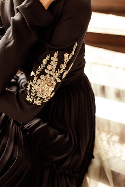 Black Gathered Anarkali - BHUMIKA SHARMA