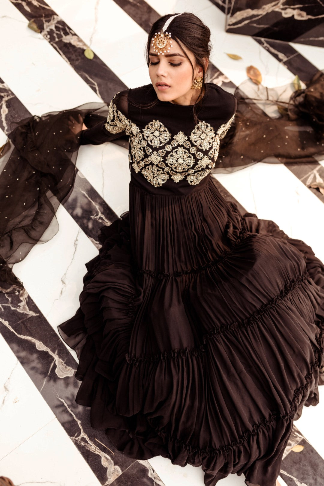 Black Embellished Anarkali Set - BHUMIKA SHARMA