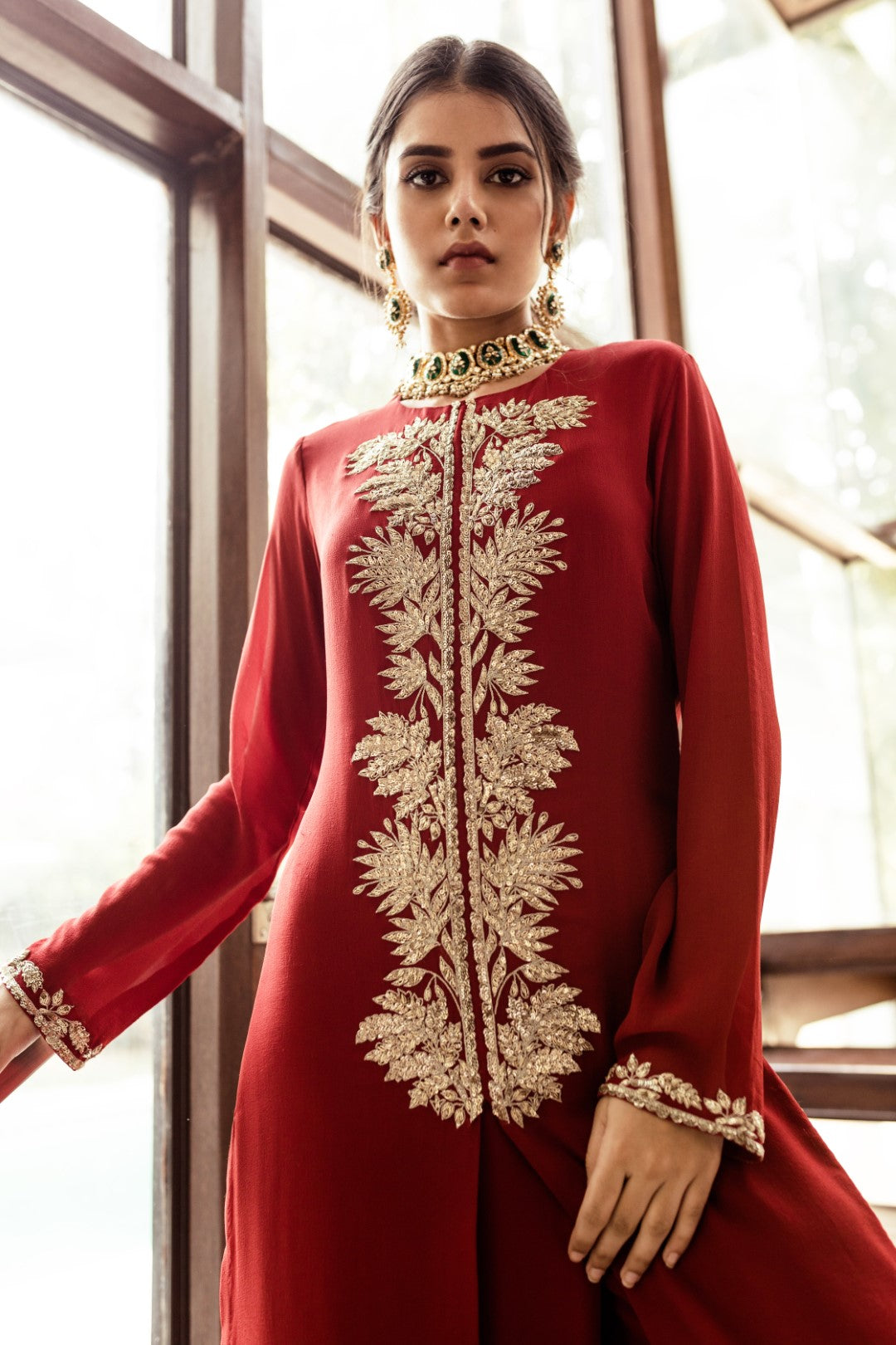 Red Kurta and Palazzo Set - BHUMIKA SHARMA