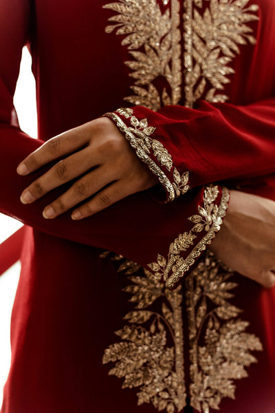 Red Kurta and Palazzo Set - BHUMIKA SHARMA