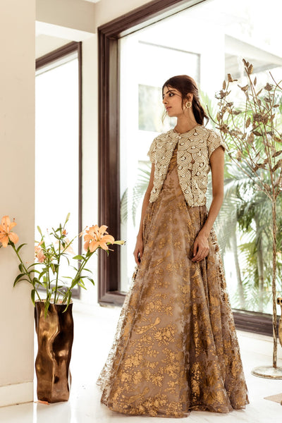 Khadi Printed Anarkali Set - BHUMIKA SHARMA