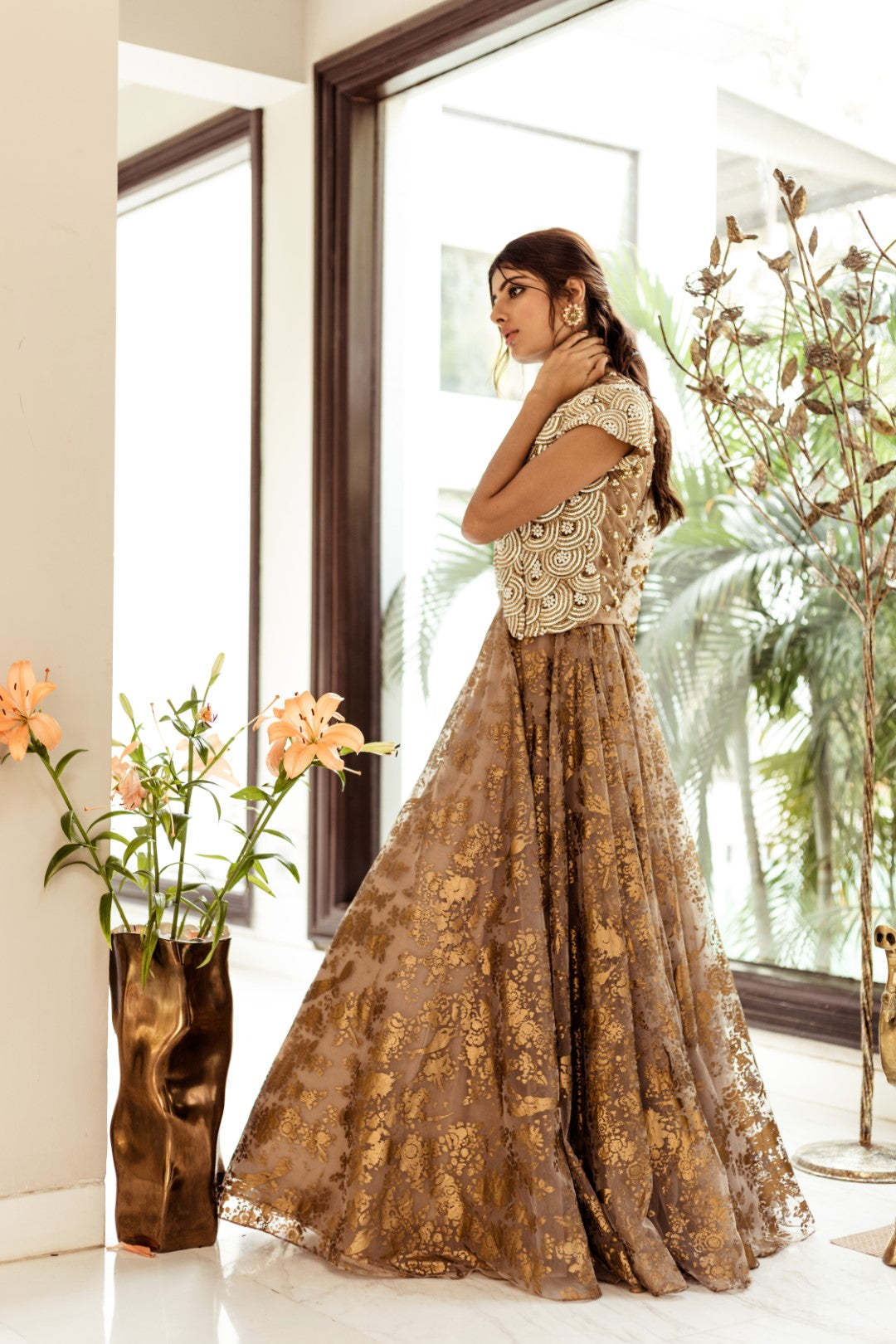 Khadi Printed Anarkali Set - BHUMIKA SHARMA