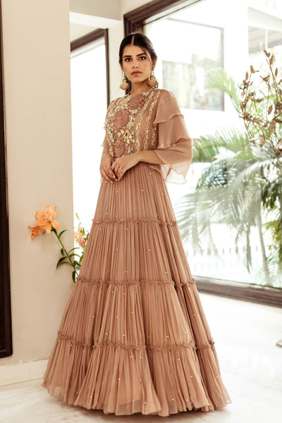 Nude Anarkali Gown - BHUMIKA SHARMA