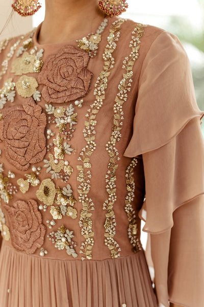 Nude Anarkali Gown - BHUMIKA SHARMA