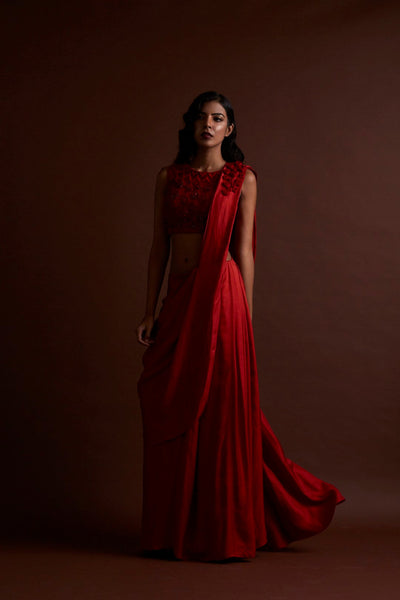 Red Silk Saree - BHUMIKA SHARMA