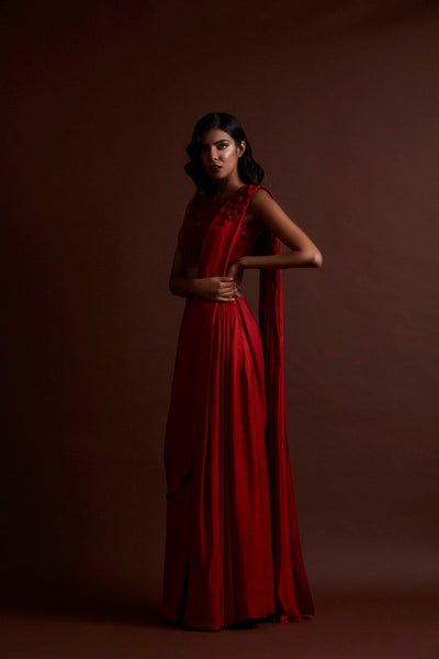 Red Silk Saree - BHUMIKA SHARMA