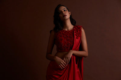 Red Silk Saree - BHUMIKA SHARMA