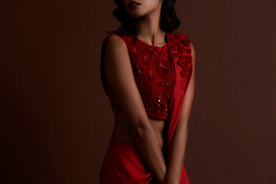 Red Silk Saree - BHUMIKA SHARMA